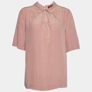 Max Mara Studio Pink Silk Top S