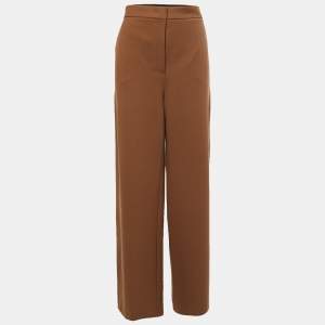 Max Mara Brown Knit Wide Leg Trousers L