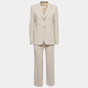 Max Mara Beige Wool Single-Breasted Suit S