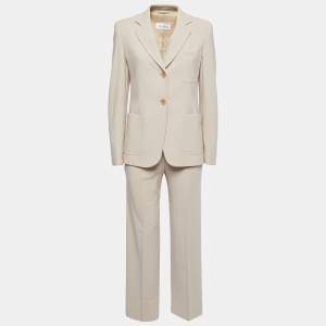Max Mara Beige Wool Single-Breasted Suit S