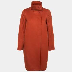 Max Mara Rust Orange Wool Coat XS