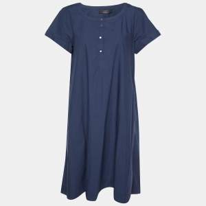 Weekend Max Mara Navy Blue Cotton Shift Dress M