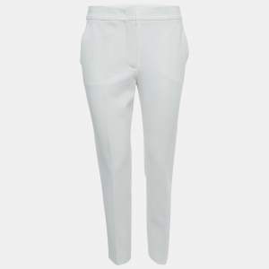 Max Mara White Jersey Knit Tapered Trousers M