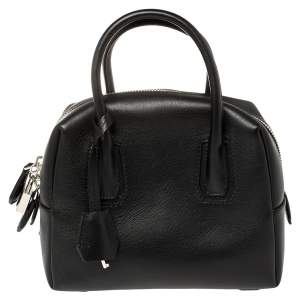 Pre Owned MCM Black Leather Boston Satchel