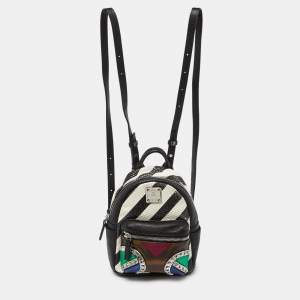 MCM Multicolor Leather and PVC Mini Roboter Backpack