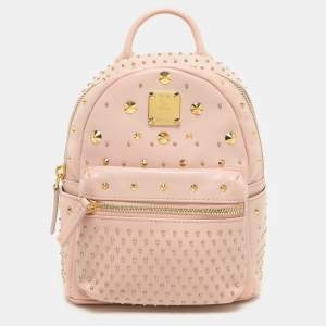MCM Pink Leather X-mini Stark Bebe Boo Backpack