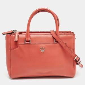 MCM Red Leather Elda Tote