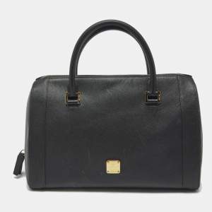 Pre Owned MCM Black Leather Nuovo Satchel