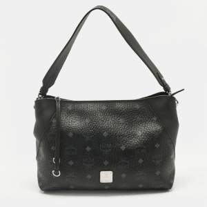 Pre Owned MCM Black Visetos Coated Canvas and Leather Klara Shoulder Bag
