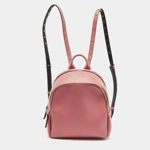 Pre Owned MCM Studded Pink Leather Backpack