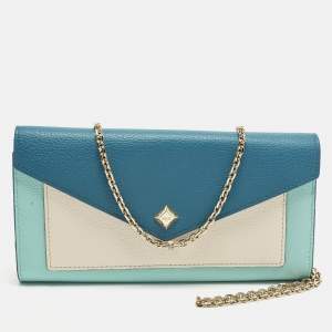 مملوكة مسبقًا MCM Colorblock Tricolor Leather Wallet On Chain