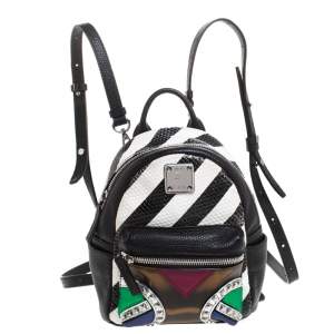 MCM Multicolor Leather and PVC Mini Roboter Backpack