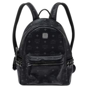 MCM Black Visetos Coated Canvas Bebe Boo Backpack