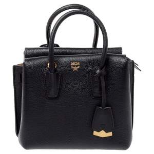 Pre Owned MCM Black Leather Mini Milla Tote