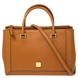 MCM Brown Leather Large Nuovo Tote