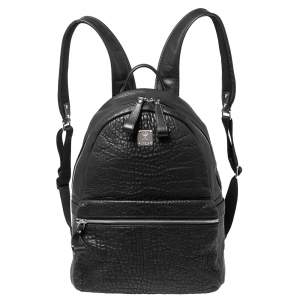 MCM Black Leather Keana Medium Backpack  