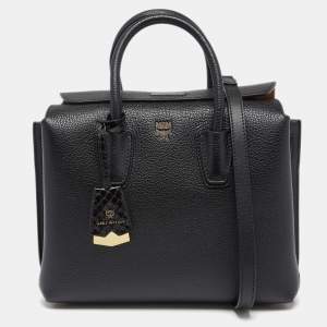 MCM Black Leather Milla Tote