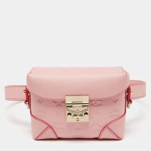 MCM Pink Leather Berlin Chain Belt Bag