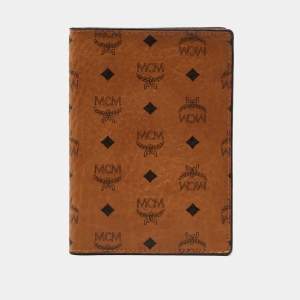 MCM Cognac Visetos Coated Canvas Passport Holder