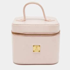MCM Light Pink Leather Vanity Case Bag 