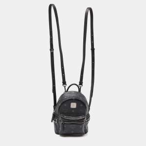 MCM Black Visetos Coated Canvas and Leather X-Mini Stark Bebe Boo Backpack