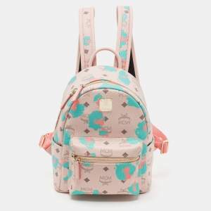 MCM Multicolor Leopard Print Visetos Coated Canvas and Leather Stark Backpack