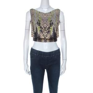 McQ by Alexander McQueen Croc Print Layered Crop Top S