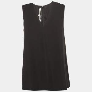 MCQ by Alexander McQueen Black Crepe V-Neck Sleeveless Top S