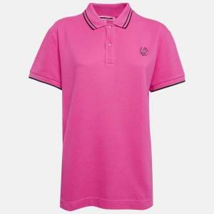 McQ by Alexander McQueen Pink Cotton Pique Polo T-Shirt L