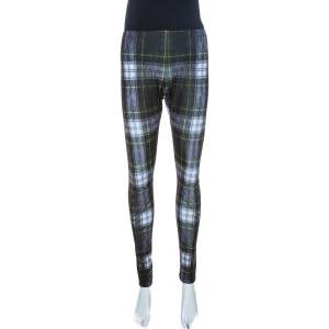 McQ by Alexander McQueen Green Printed Stretch Knit Leggings M