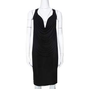 McQ by Alexander McQueen Black Jersey Cowl Neck Dress S