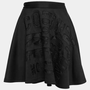 Pre Owned McQ by Alexander McQueen Black Jersey Embroidered Mini Skirt S