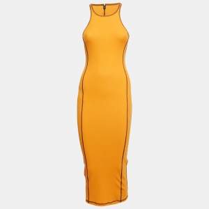 McQ by Alexander McQueen Orange Rocket Rib Knit Tank Dress XXS