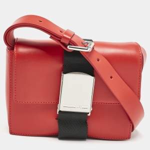 McQ by Alexander McQueen Red Leather Christine Deluxe Shoulder Bag