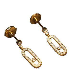 Messika Move Uno 18K Yellow Gold Diamonds Stud Earrings