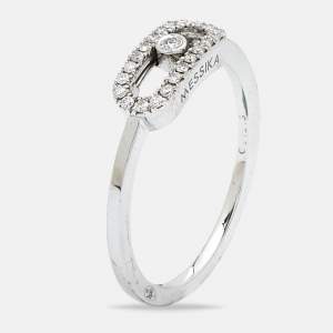 Messika Move Uno Diamonds 18k White Gold Ring Size 48