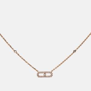 Messika Move Uno Pave Diamond 18k Rose Gold Necklace