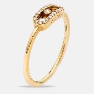 Messika Move Uno Diamonds 18k Yellow Gold Ring Size 52