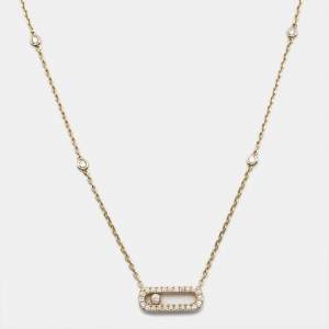 Messika Move Uno Pave Diamonds 18k Yellow Gold Necklace