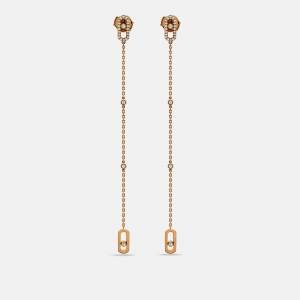 Messika Move Uno Diamonds 18k Rose Gold Pendant Earrings