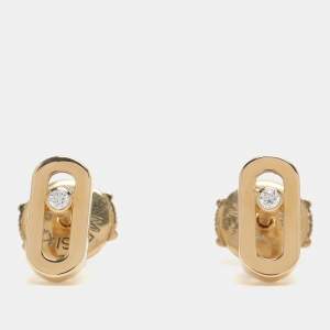 Messika Move Uno Diamond 18k Yellow Gold Stud Earrings