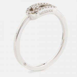 Messika Move Uno Diamonds 18k White Gold Ring Size 51