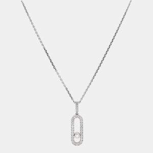 Messika Move Uno Diamonds 18k White Gold LM Necklace