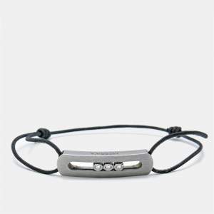 Messika Move Titanium Graphite Titanium Diamond Cord Bracelet 