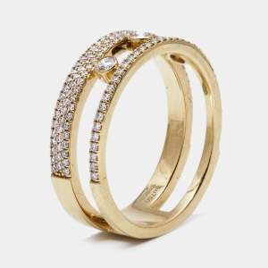 Messika Move Romane Diamonds 18k Yellow Gold Ring Size 62