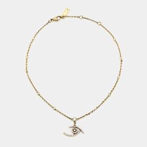 Messika Lucky Eye Diamond 18k Yellow Gold Anklet Bracelet