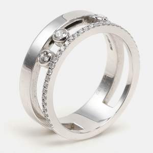Messika Move Romane Diamonds 18k White Gold Ring Size 54