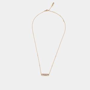 Pre Owned Messika Baby Move Pavé Diamonds 18k Rose Gold Necklace