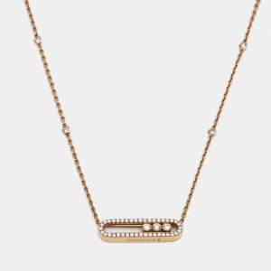 Pre Owned Messika Baby Move Pavé Diamonds 18k Rose Gold Necklace