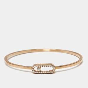 Pre Owned Messika Move Uno Diamond 18k Rose Gold Bracelet